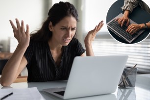 Woman looking at a laptop