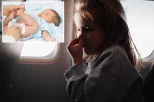 A couple raised a stink after they were spotted changing a dirty diaper at their seats on a Delta flight.