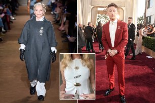 Brooches on Barry Keoghan, TikTokker and model