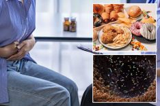 A man sitting in a chair surrounded by junk food, related to news about young cancer diagnosis rates