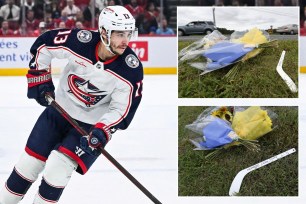 Johnny Gaudreau mourners honor late Blue Jackets star at roadside memorial in NJ