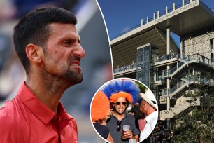 photos of novak djokovic and fans at roland garros